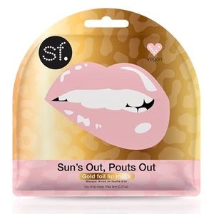 2/&30🔥NEW Sfglow Sun's Out Pouts Out Gold Foil 4 Lip Mask